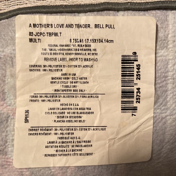 Vintage “A Mothers Love” Tapestry Bell Pull Roses Floral Made in the USA Decor - Picture 8 of 9